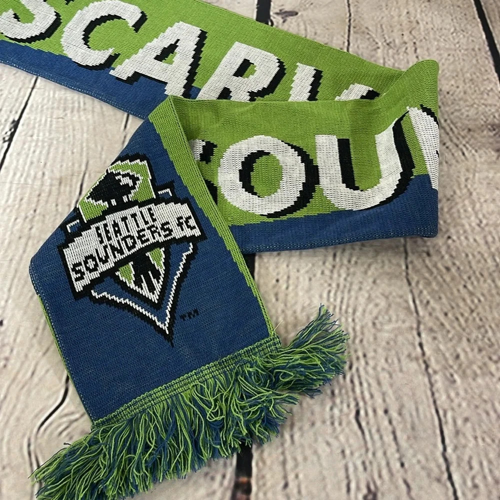 Seattle sounders FC double sided scarf with fringe